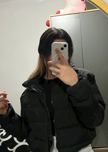 Siyah Kadın Kışlık Mont - Görsel 3