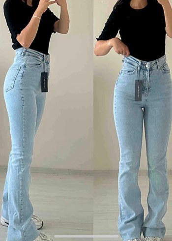 İspanyol paça mavi jean - Görsel 2