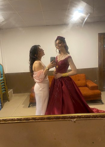 Pembe balon kol elbise - Görsel 2