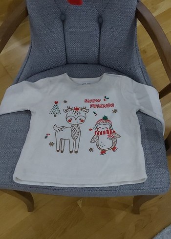 LC Waikiki Beyaz Baskılı Uzun Kollu Bebek Kız Takımı