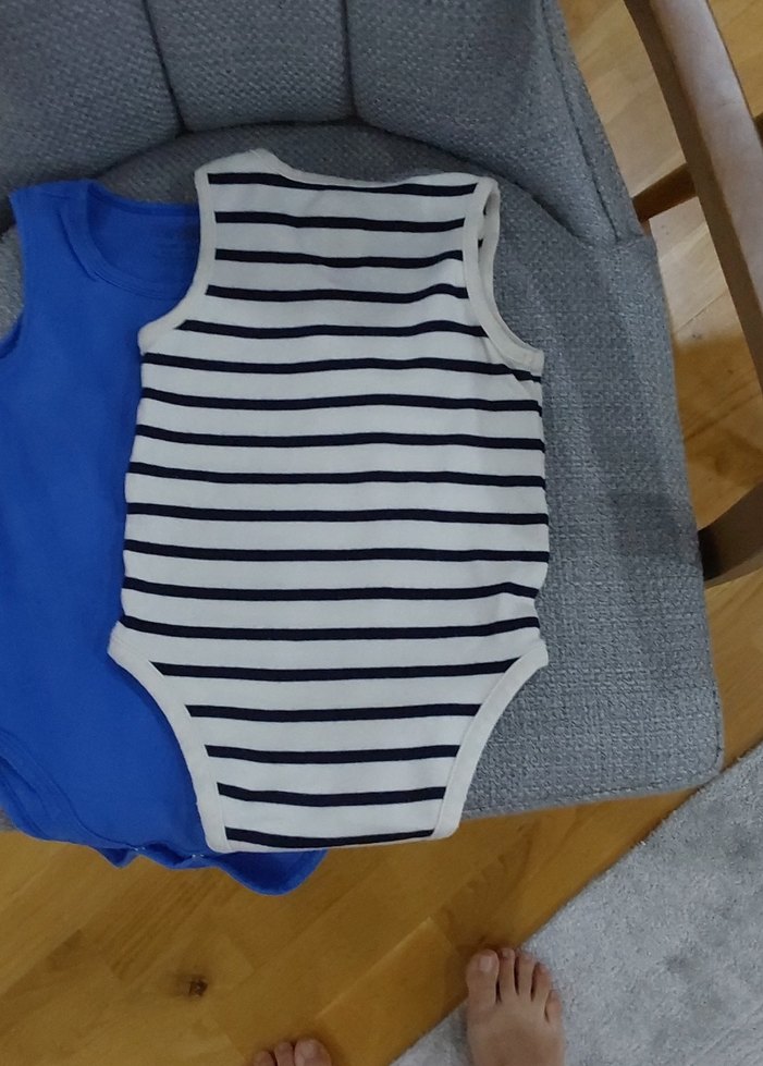 Çizgili Askısız Bebek Çıtçıtlı Body - Görsel 3