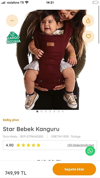 Baby plus star kanguru