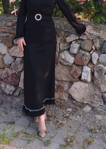 Diğer Siyah Uzun kalem tesettür elbise