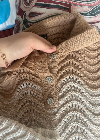 Bohem Midi Örgü Kadın Kazak - Görsel 7