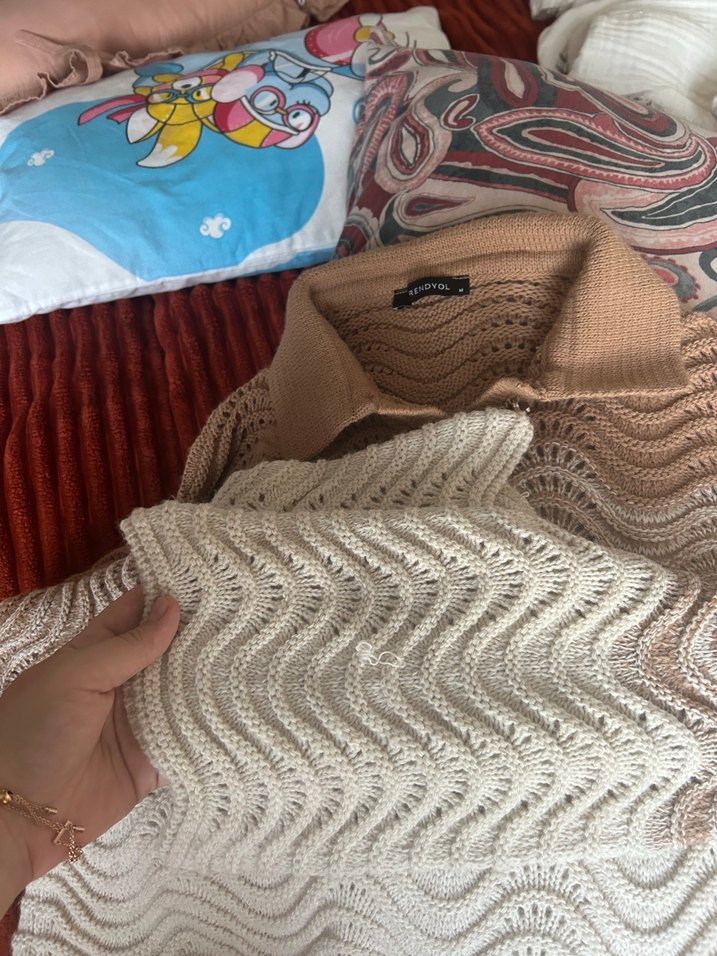 Bohem Midi Örgü Kadın Kazak - Görsel 3