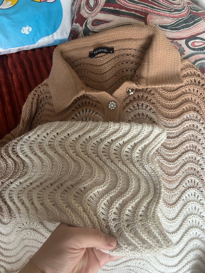 Bohem Midi Örgü Kadın Kazak - Görsel 2