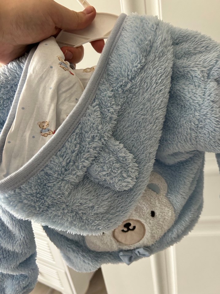 Erkek Çocuk Mavi Peluş kaban - Görsel 2