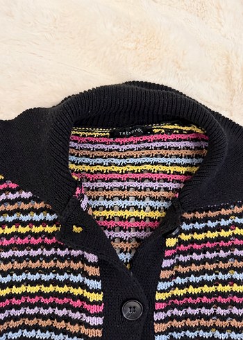 Renkli Örgü Kadın Hırka - Görsel 2