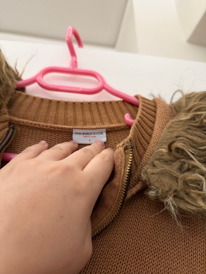 Kahverengi Kürklü Kadın Panço - Görsel 3