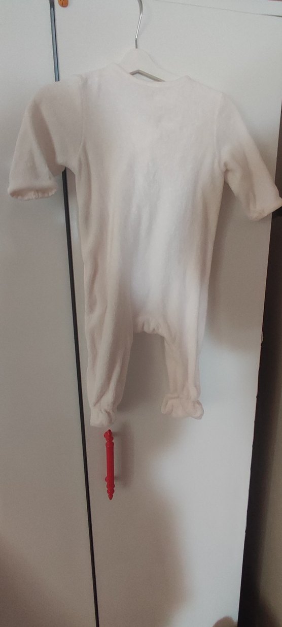 Düğmeli Beyaz Bebek Tulumu - Görsel 2