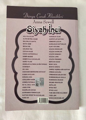  Beden Renk Siyah İnci - Anna Sewell Çocuk Kitabı