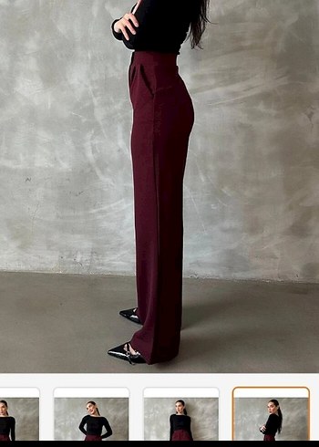 38 Beden bordo Renk Bordo Kumaş Kadın Pantolon