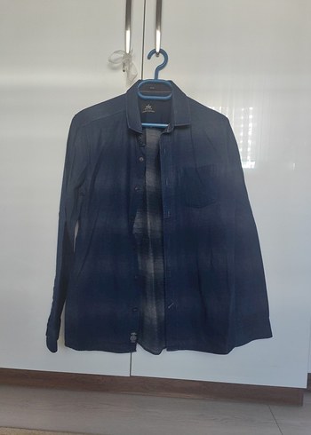 Erkek Lacivert Denim Gömlek