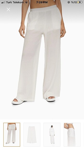 Bershka Krep Wide Leg Pantolon