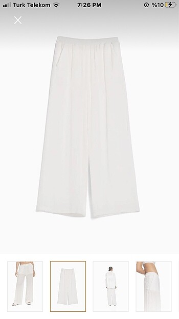 Bershka Bershka Krep Wide Leg Pantolon