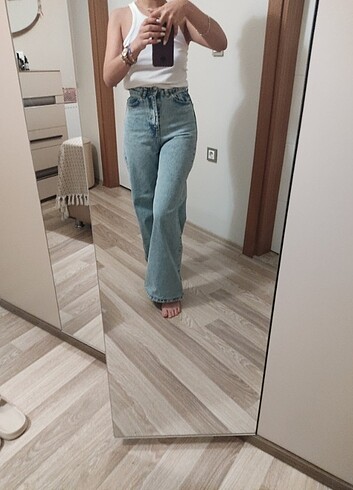 Yüksek Bel kot palazzo 