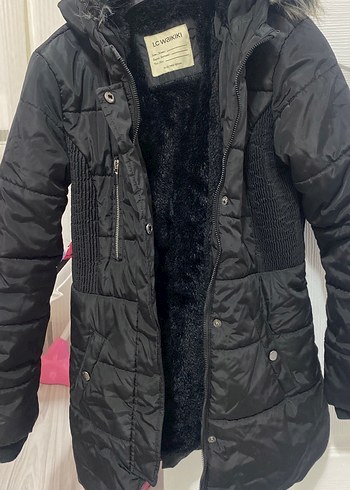 Siyah Kürklü Kadın Kışlık Mont