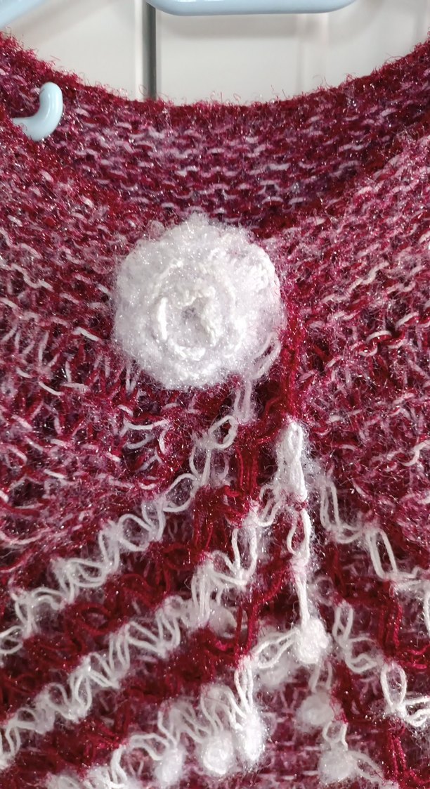 Bordo Nakışlı Dantelli Kız Çocuk Panço - Görsel 4