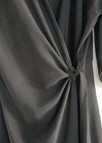 Siyah Midi Parçalı Kadın Elbise - Görsel 4