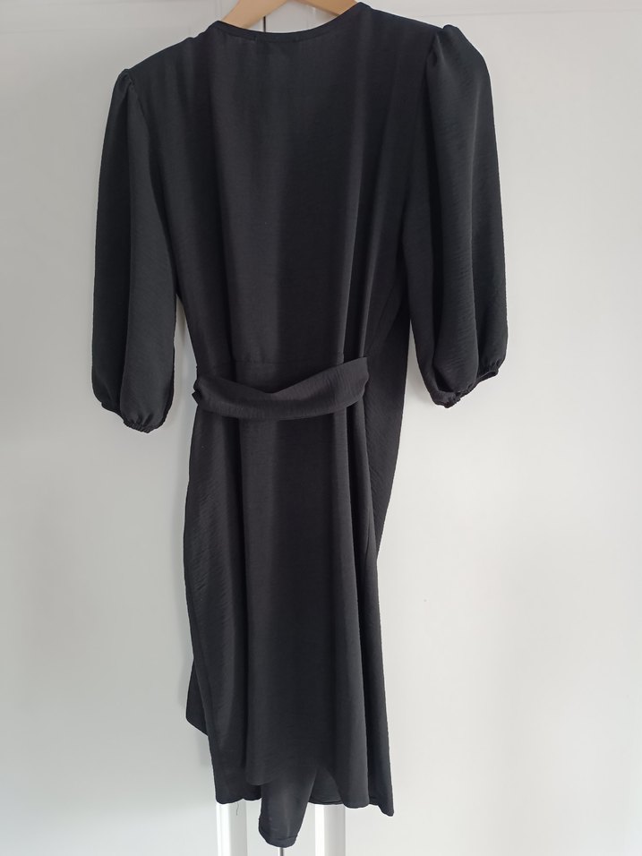 Siyah Midi Parçalı Kadın Elbise - Görsel 2