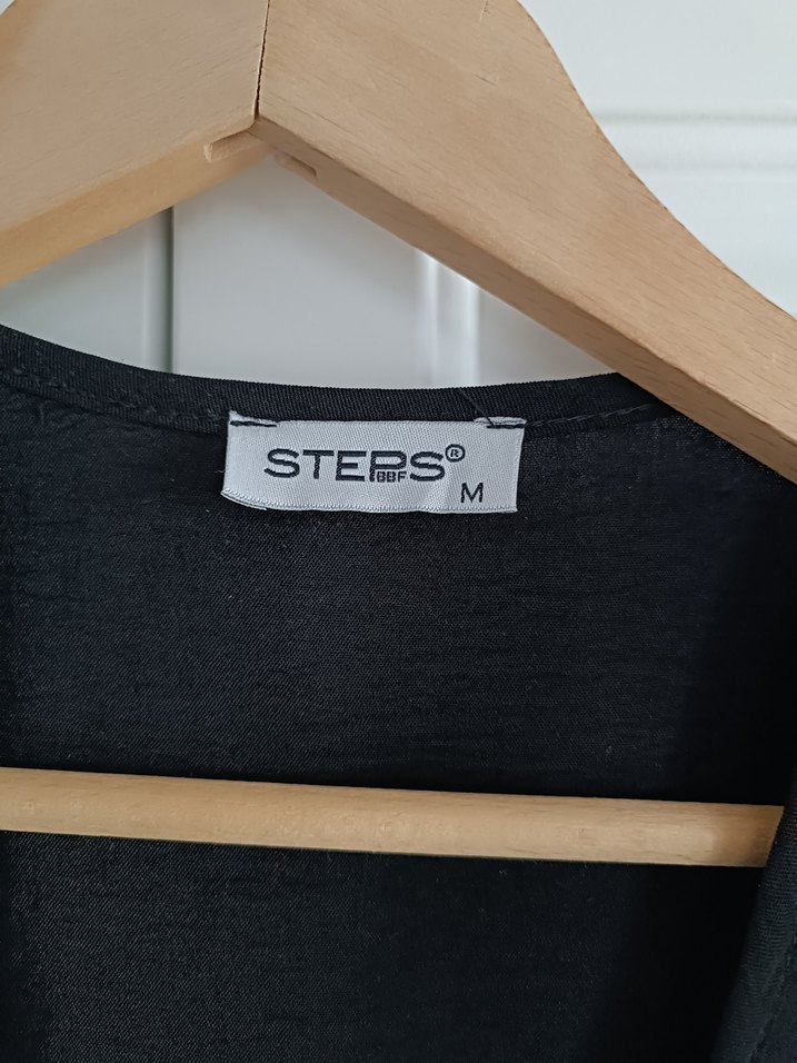 Siyah Midi Parçalı Kadın Elbise - Görsel 3