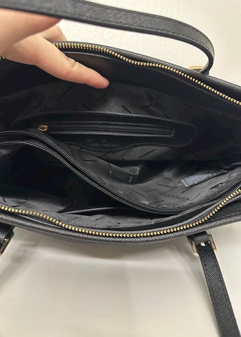 Pierre Cardin Marka Klasik Siyah Süet Kadın Çanta - Görsel 7