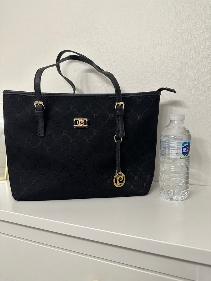 Pierre Cardin Marka Klasik Siyah Süet Kadın Çanta - Görsel 2