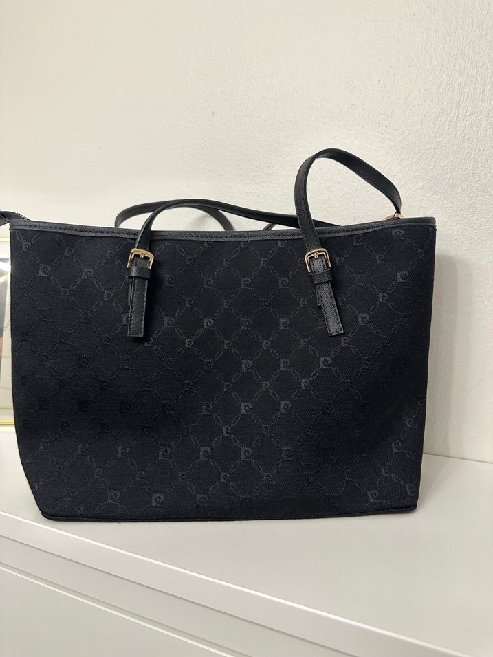 Pierre Cardin Marka Klasik Siyah Süet Kadın Çanta - Görsel 4