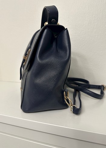 TUĞBA Marka Kadın Lacivert Deri Sırt Çantası - Görsel 4