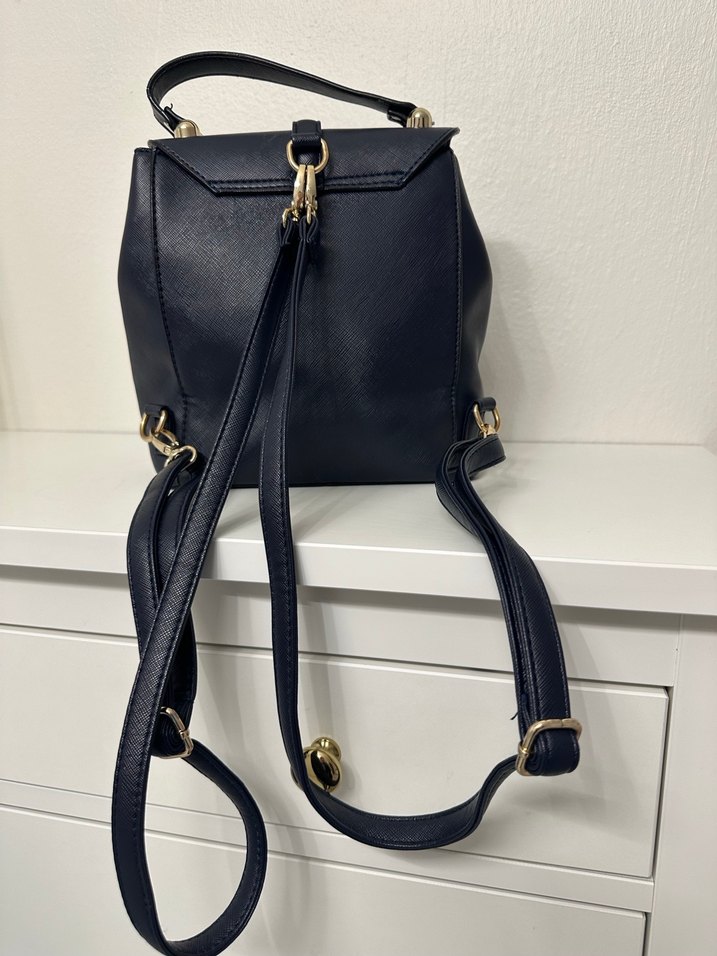 TUĞBA Marka Kadın Lacivert Deri Sırt Çantası - Görsel 3