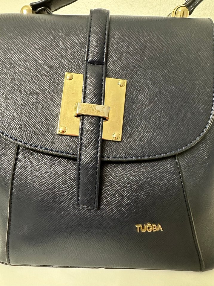 TUĞBA Marka Kadın Lacivert Deri Sırt Çantası - Görsel 5