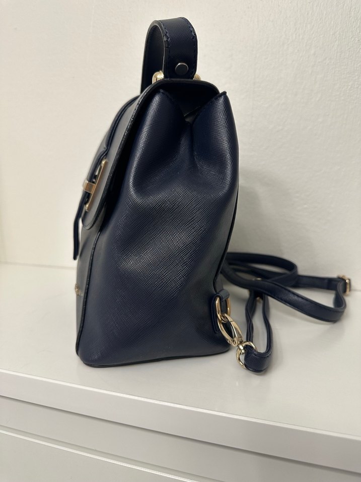 TUĞBA Marka Kadın Lacivert Deri Sırt Çantası - Görsel 4