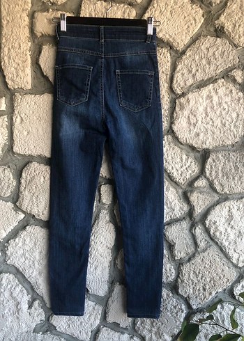 Diğer Düğmeli Lacivert Kadın Jean
