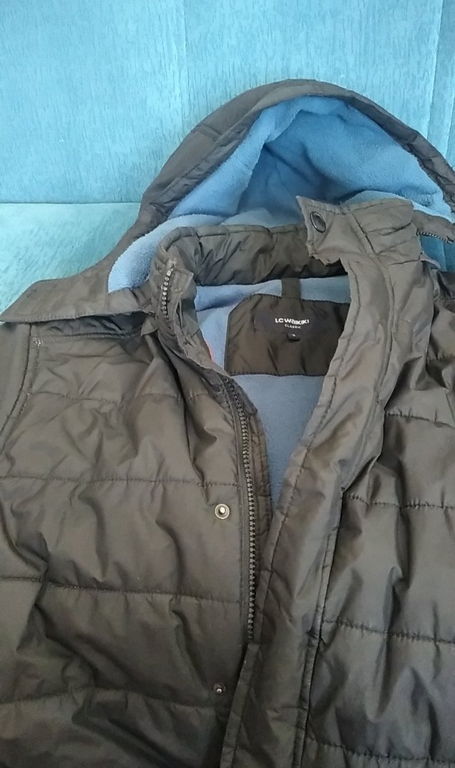 siyah  Erkek Kapitone Mont Fermuarlı - Görsel 2