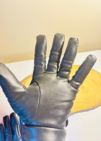 Siyah Deri Eldiven - Görsel 3