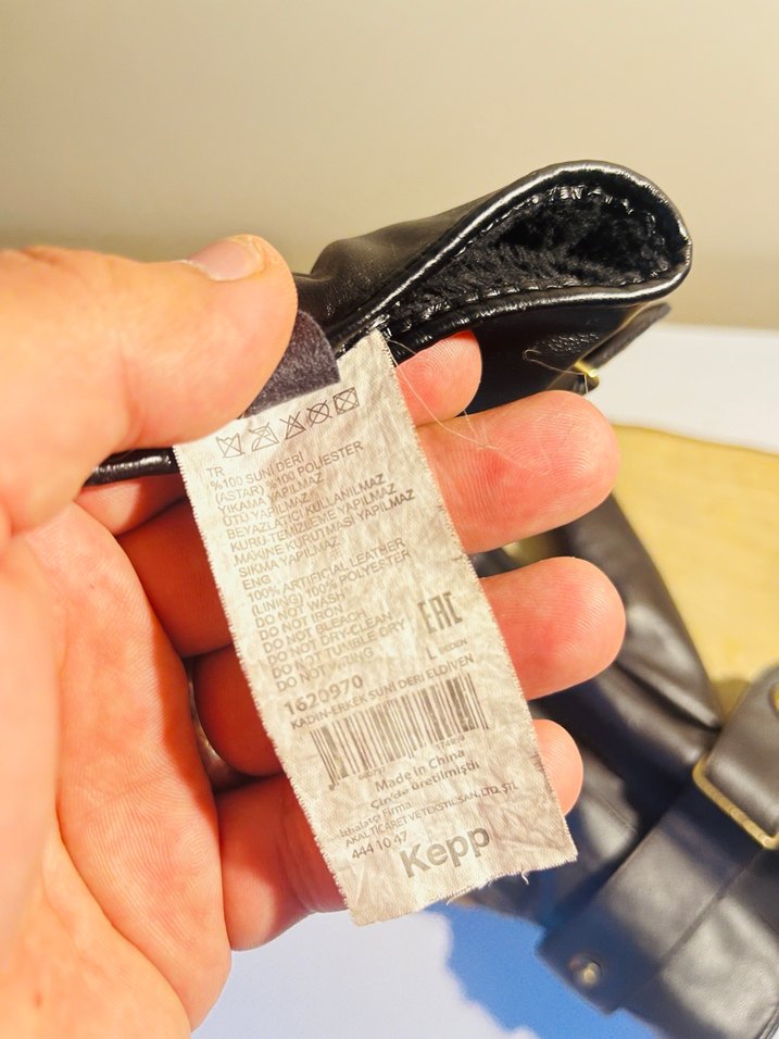 Siyah Deri Eldiven - Görsel 2