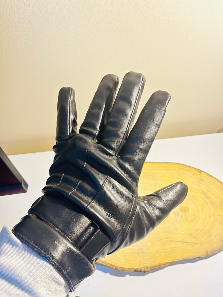 Siyah Deri Eldiven - Görsel 4