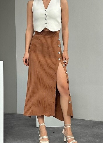 Diğer Tek ebat şık etek taba renk 