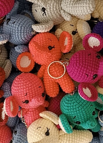 Amigurumi fil anahtarlık - Görsel 5