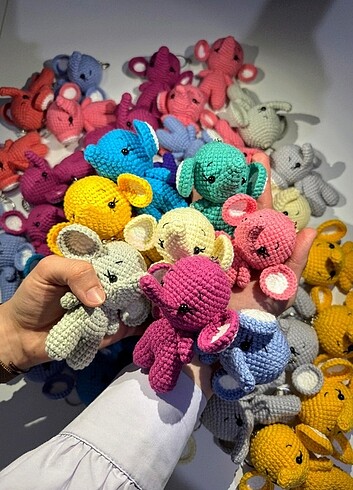 Amigurumi fil anahtarlık - Görsel 3