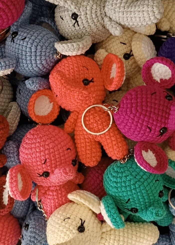 Amigurumi fil anahtarlık - Görsel 5