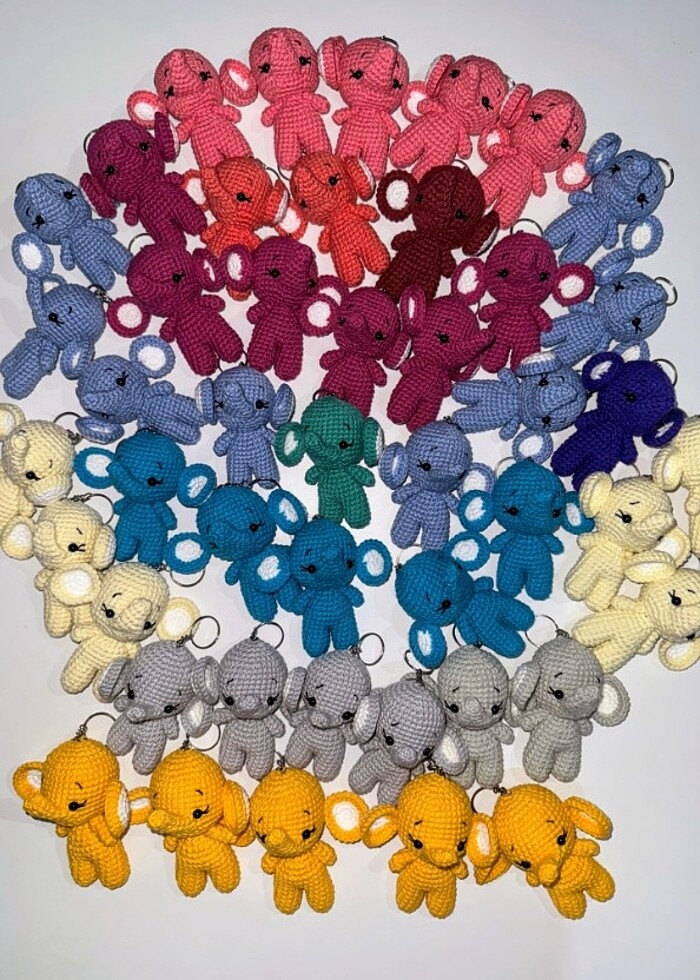 Amigurumi fil anahtarlık - Görsel 2