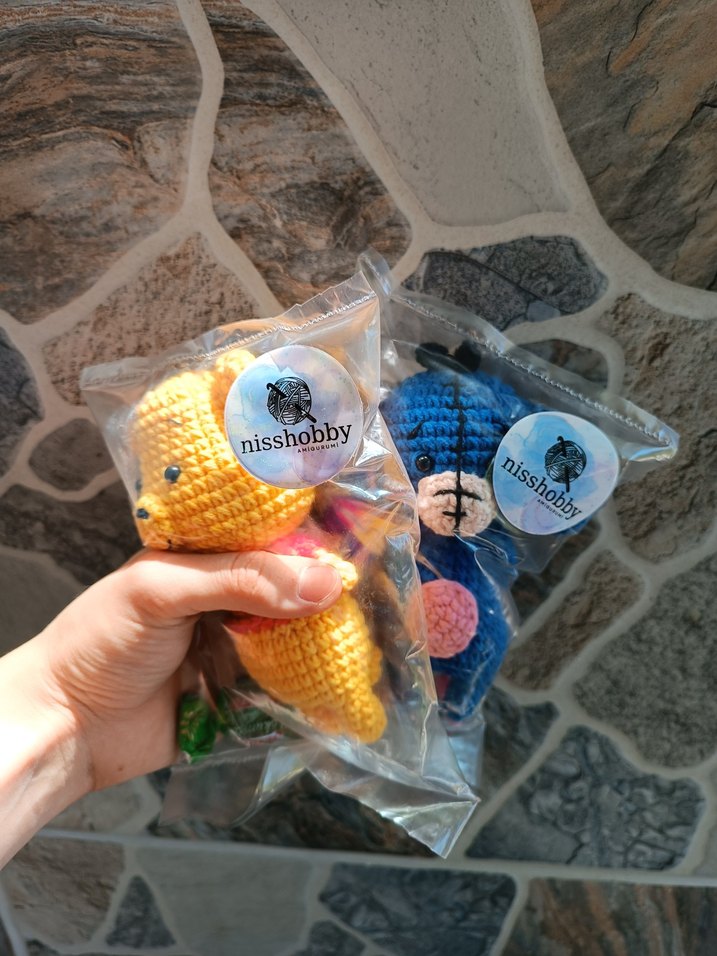 Winnie& Eeyore amigurumi anahtarlık - Görsel 3