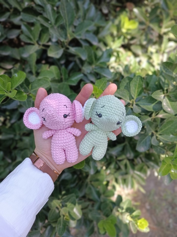 Amigurumi fil anahtarlık - Görsel 5