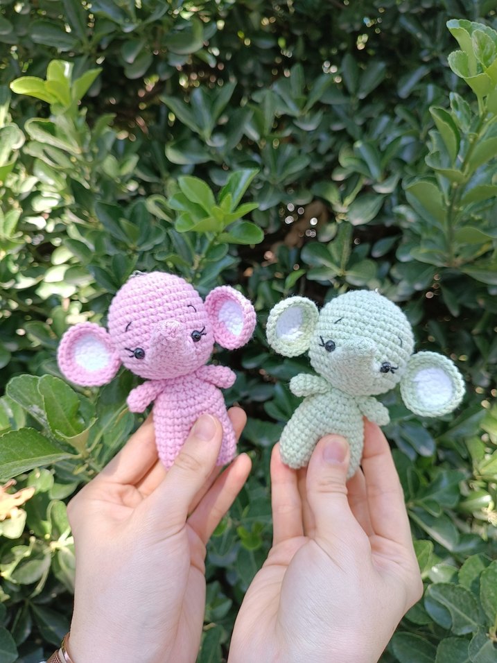 Amigurumi fil anahtarlık - Görsel 3