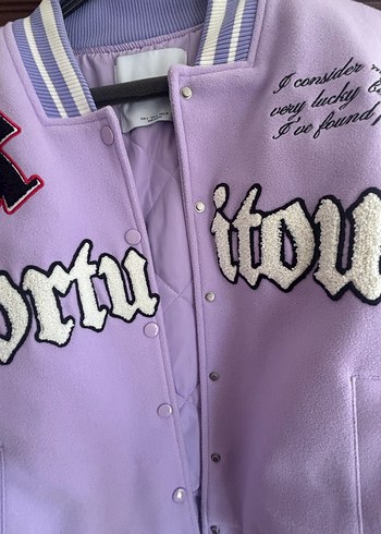 s Beden mor Renk Mor Düğmeli Midi Streetwear Ceket