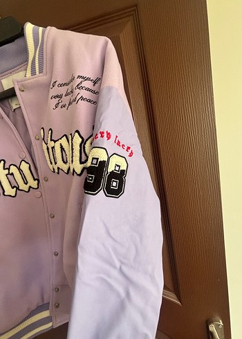 s Beden Mor Düğmeli Midi Streetwear Ceket
