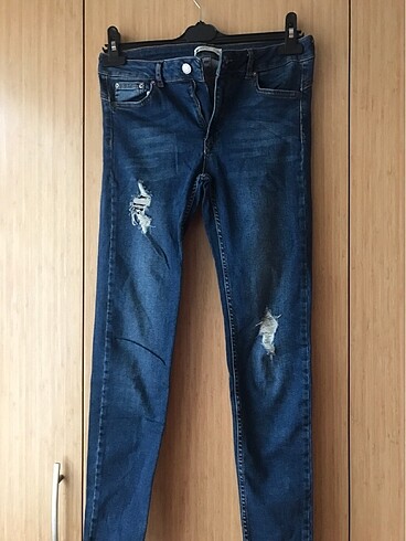 Likralı dar paça kot pantolon