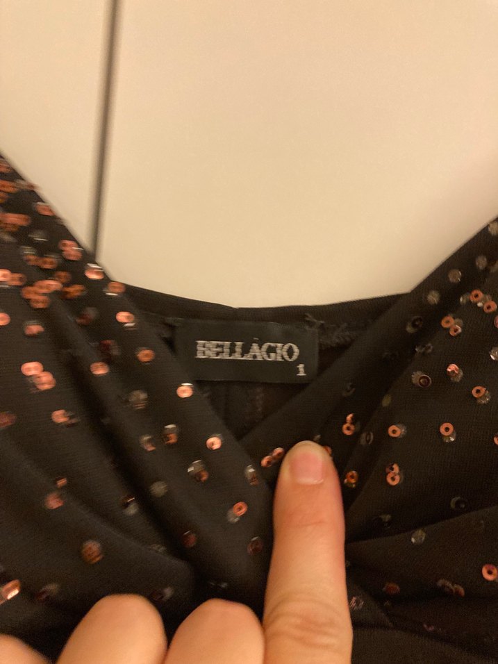 Kahverengi pullu drape şık abiye elbise - Görsel 4