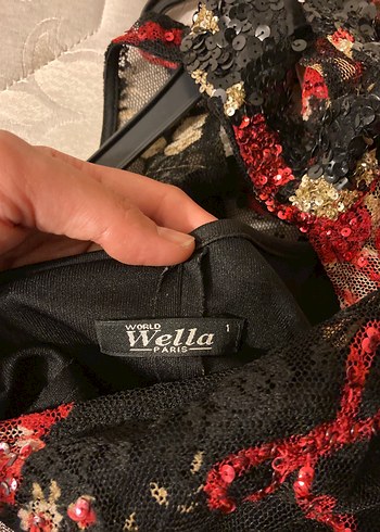 Pullu tüllü kısa Elbise - Görsel 5